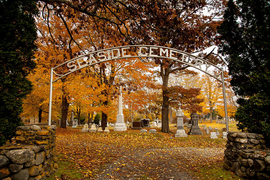 Fall Photograph - Seaside Cemetery entrance  by David Smith