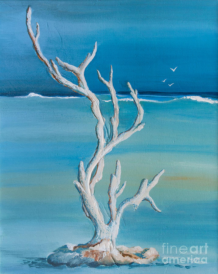 Bird Painting - Seaside Coral by Michelle Constantine