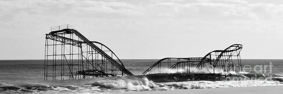 Seaside Heights Roller Coaster   - paint 2 Photograph by Sami Martin