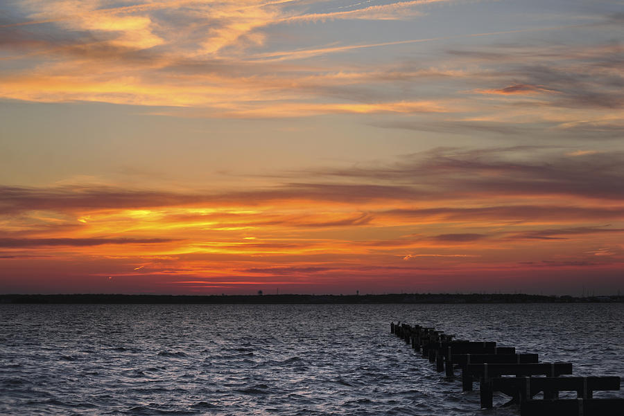 Seaside Park Pier Sunset Photograph by Terry DeLuco