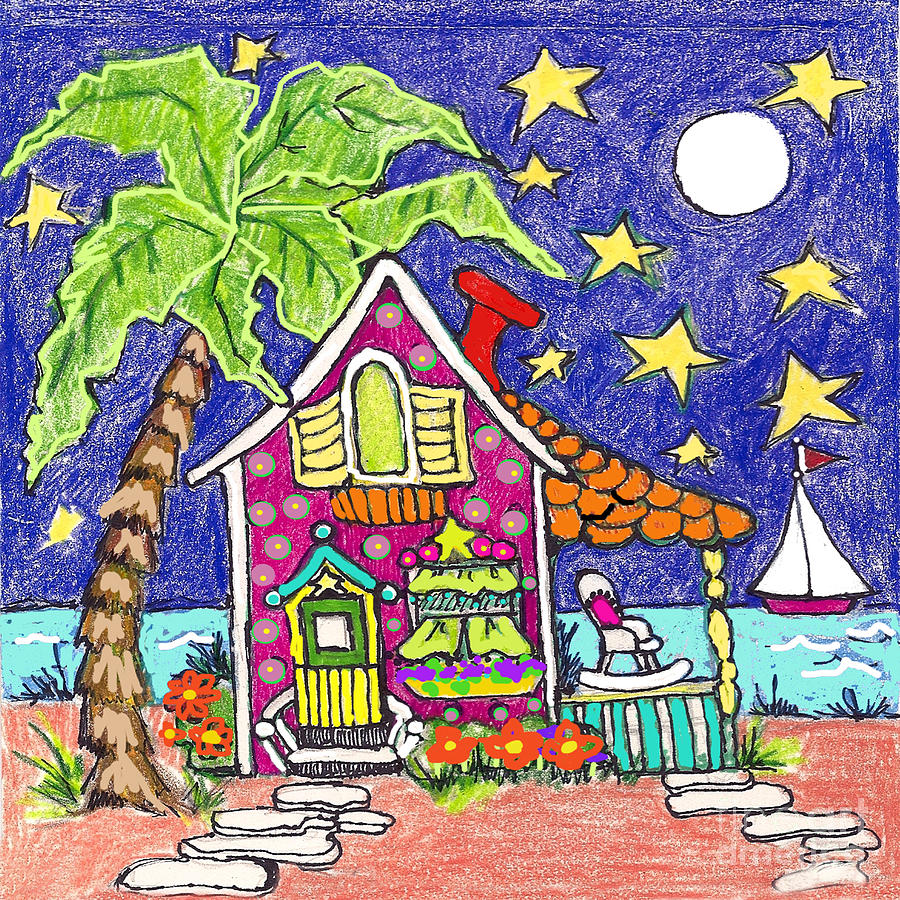 Seaside Retreat Drawing by Rosemary Aubut
