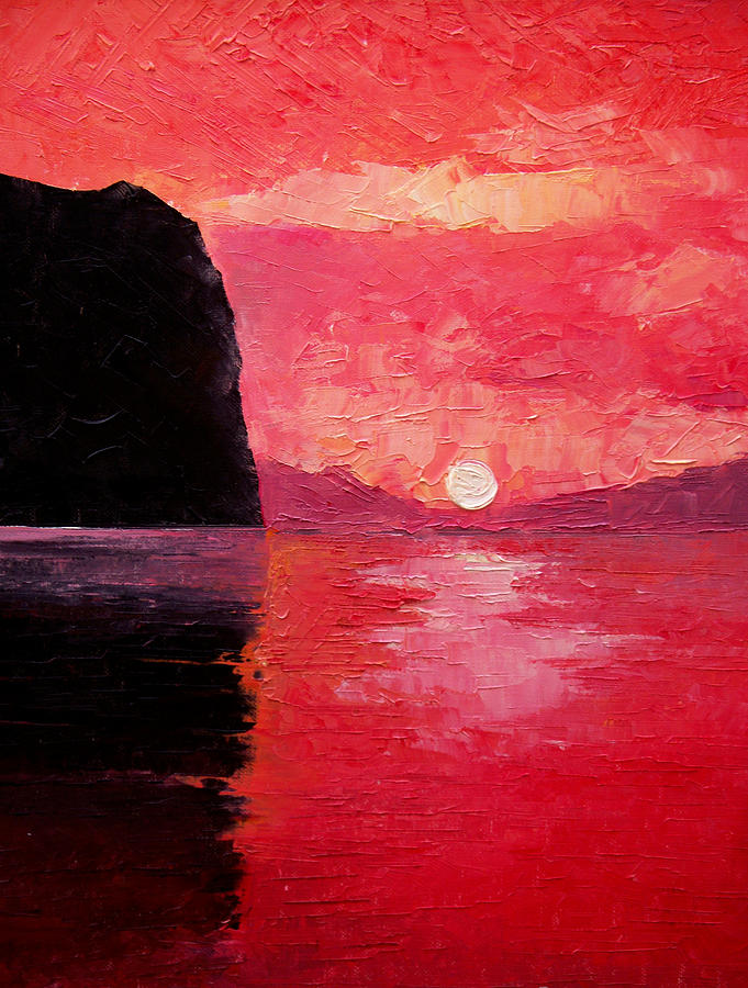 Seaside sunset Painting by Sergey Bezhinets