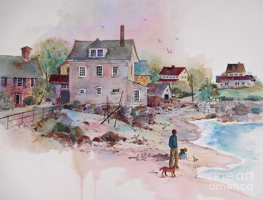 Seaside Village Painting by Sherri Crabtree