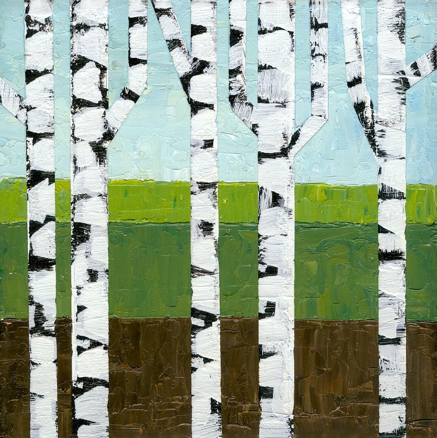 Seasonal Birches - Summer Painting by Michelle Calkins