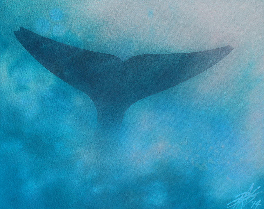 Seasoned or Blue Whale Fluke Painting by Robin Street-Morris