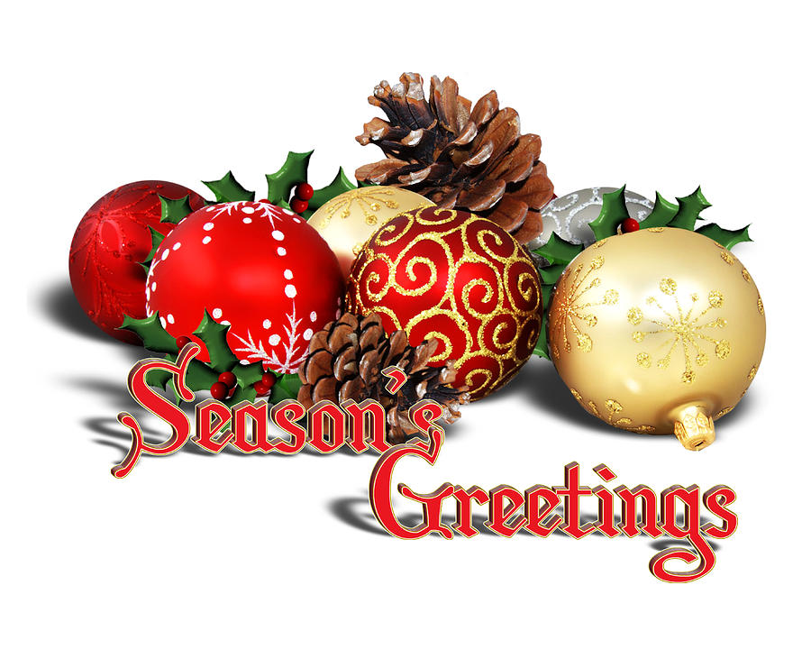 Seasons Greetings - Ornaments  Digital Art by Gravityx9  Designs