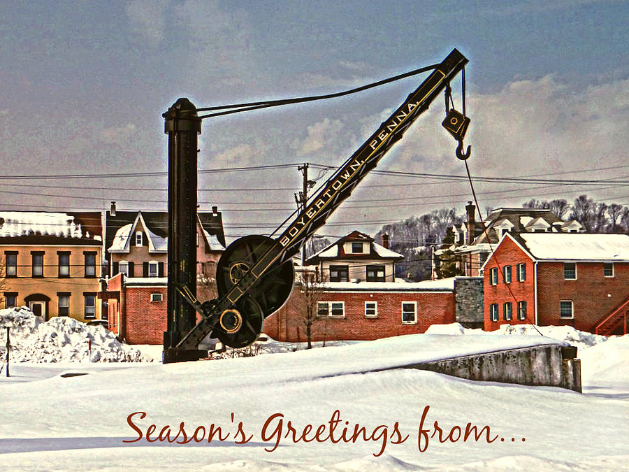 Holiday Photograph - Seasons Greetings Boyertown Penna by Dark Whimsy