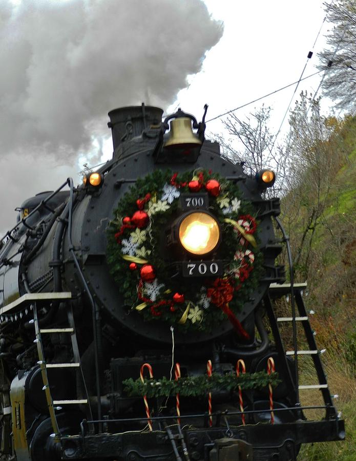 Train Photograph - Seasons Greetings by Charles Lucas