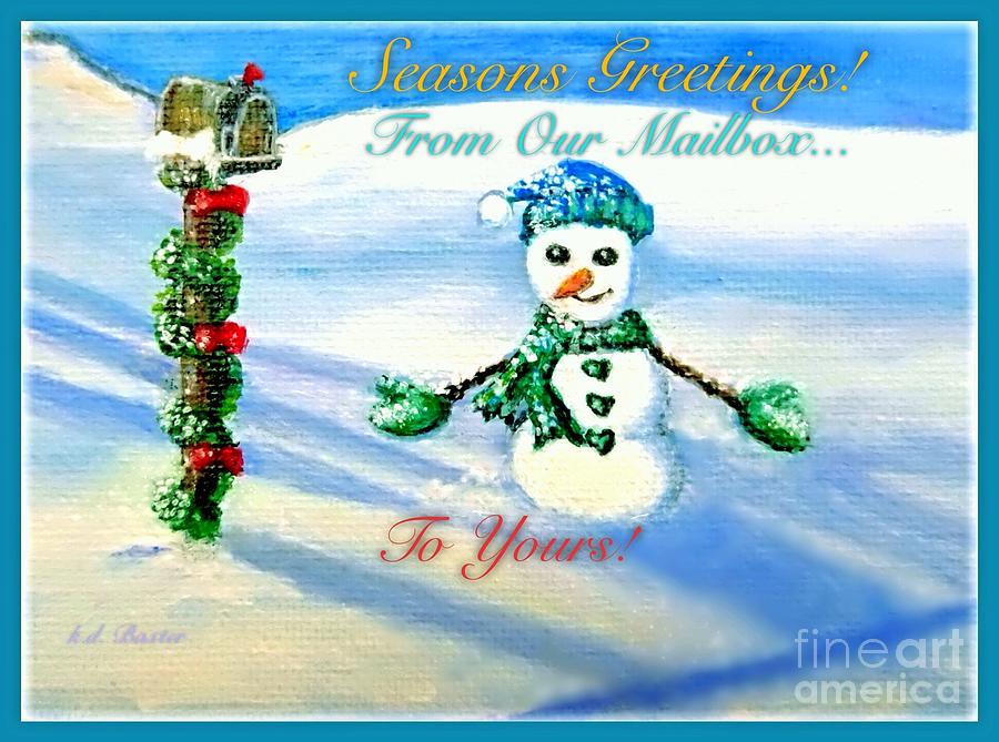 Seasons Greetings From Our Mailbox to Yours Painting by Kimberlee Baxter