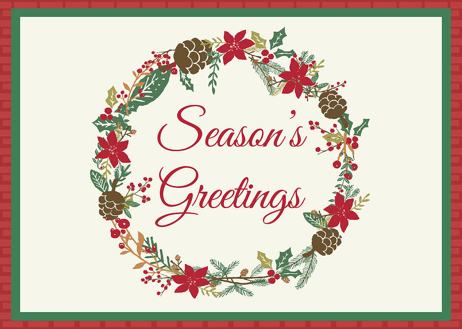 Seasons Greetings Holiday Card Digital Art by Jaime Friedman