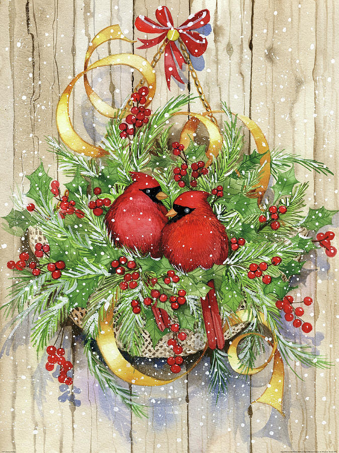 Animal Painting - Seasons Greetings by Kathleen Parr Mckenna