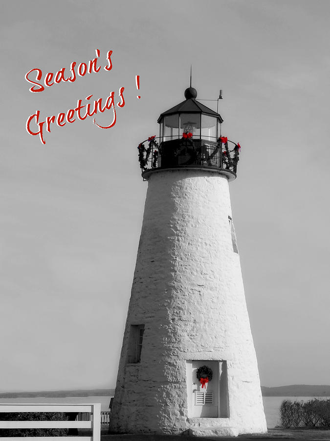 Seasons Greetings Lighthouse Photograph by Dark Whimsy