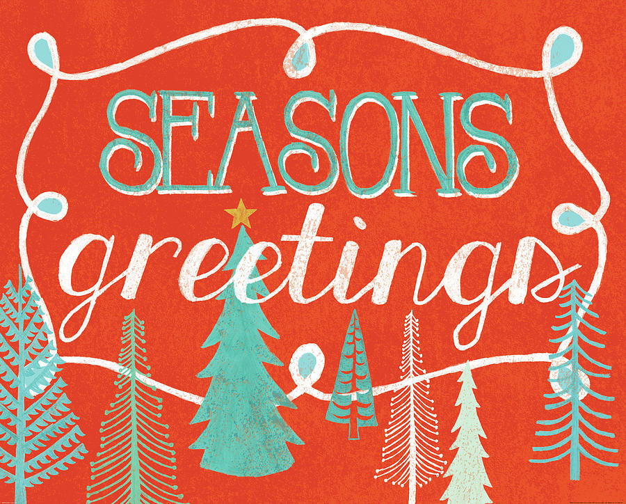 Christmas Painting - Seasons Greetings by Mary Urban