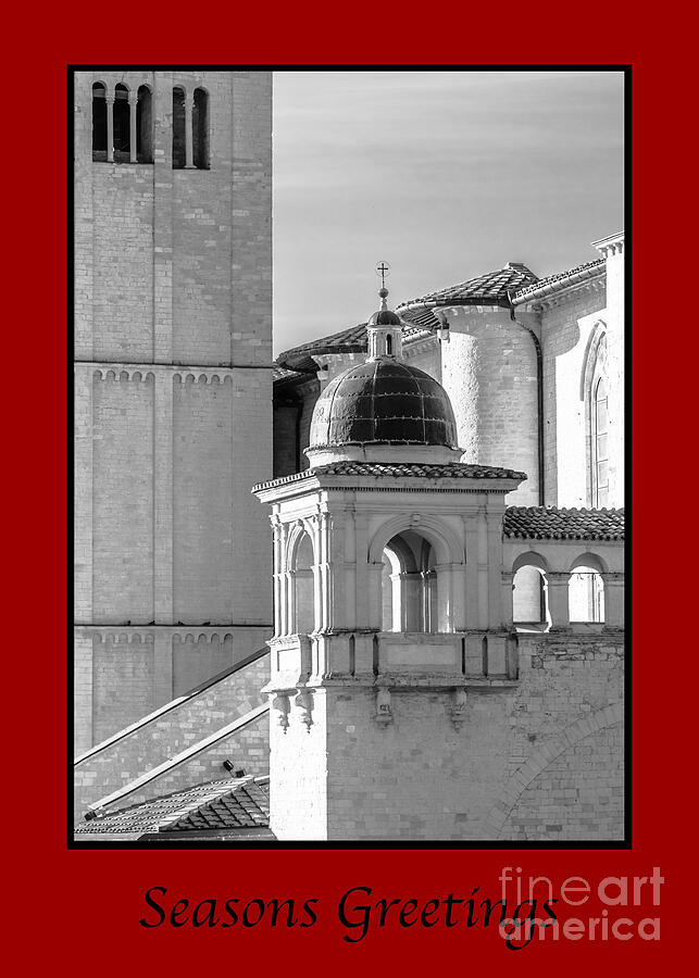 Holiday Photograph - Seasons Greetings with Basilica Details by Prints of Italy