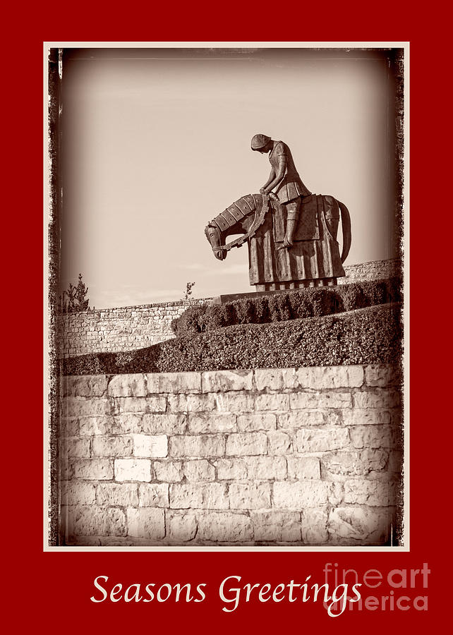 Holiday Photograph - Seasons Greetings with St Francis by Prints of Italy