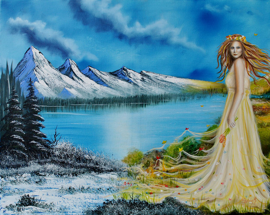 Mountain Painting - Seasons-Winter/Spring by Surreal World