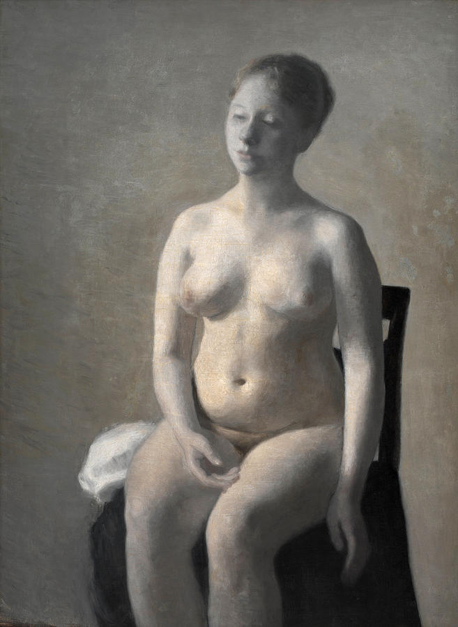 Vilhelm Hammershoi Painting - Seated Female Nude by Vilhelm Hammershoi