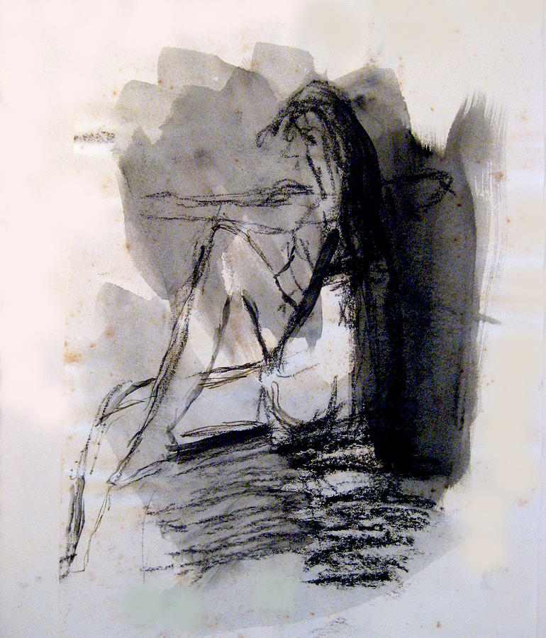 Seated Figure Ink Wash Painting By James Gallagher   Seated Figure Ink Wash James Gallagher 