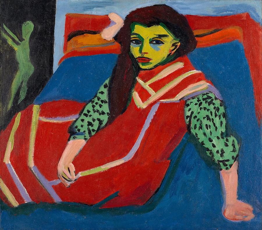Ernst Ludwig Kirchner Painting - Seated Girl by Ernst Ludwig Kirchner