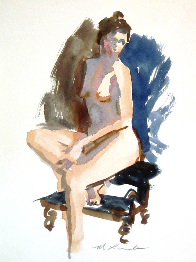 Seated Model Sketch Painting by Mark Lunde