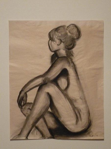 Nude Drawing - Seated Nude by Mary Clare Castor