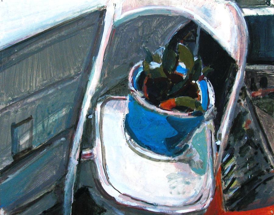 Still Life Painting - Seated Plant Folding Chair by Anita Dale Livaditis