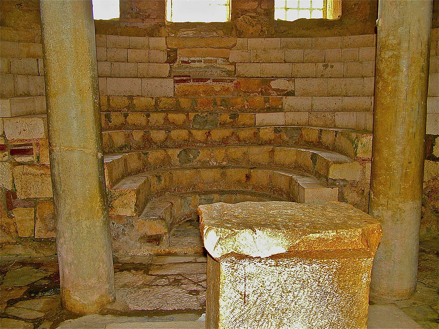Turkey Photograph - Seats for the Elders and Podium in Church of Saint Nicholas in Myra-Turkey by Ruth Hager