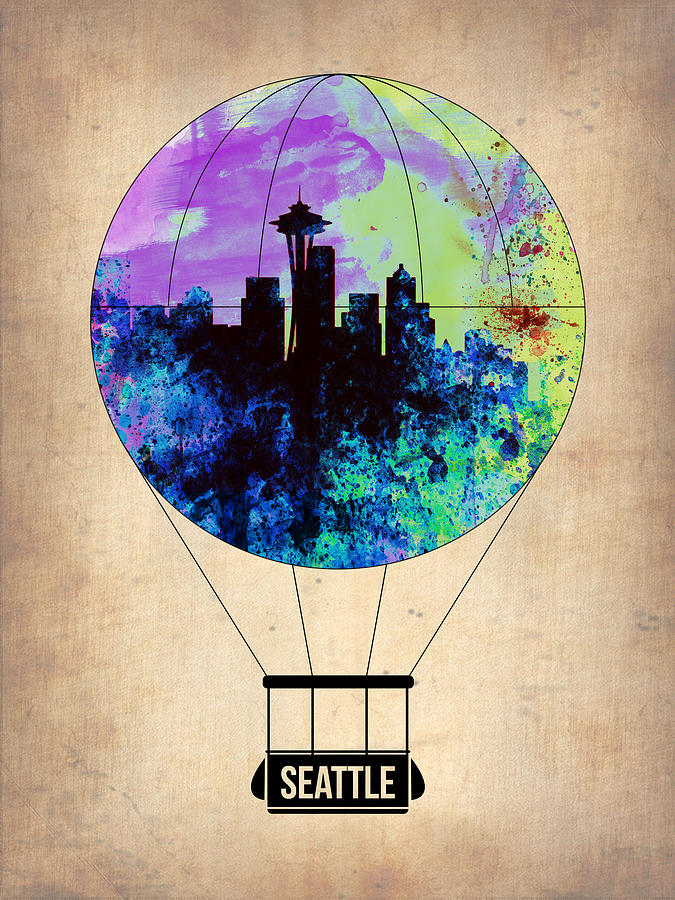 Seattle Painting - Seattle Air Balloon by Naxart Studio