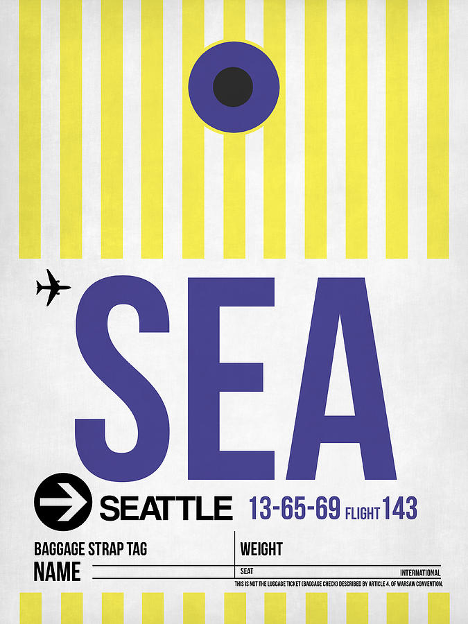 Seattle Digital Art - Seattle Airport Poster 3 by Naxart Studio