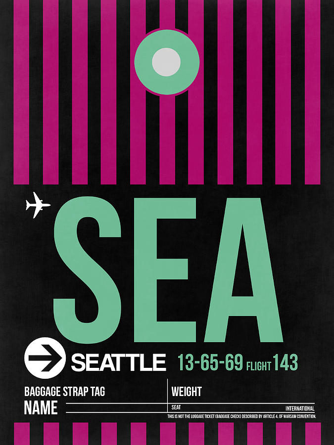 Seattle Digital Art - Seattle Airport Poster 4 by Naxart Studio