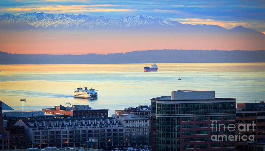 Seattle Photograph - Seattle and Elliott Bay by Inge Johnsson