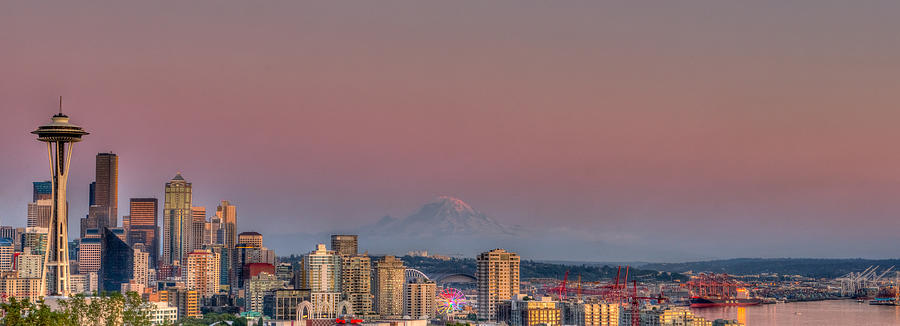 Seattle Photograph - Seattle and Mt. Rainier  by Shane Mossman
