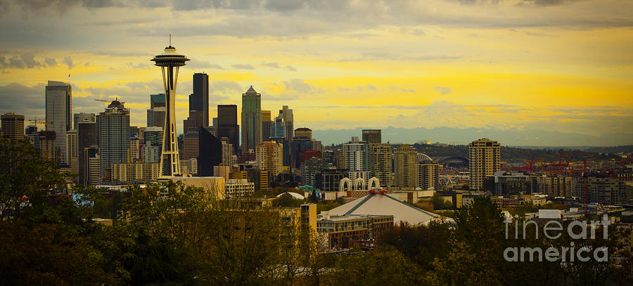 Seattle at Dusk From Kerry Park Photograph by Mary Jane Armstrong