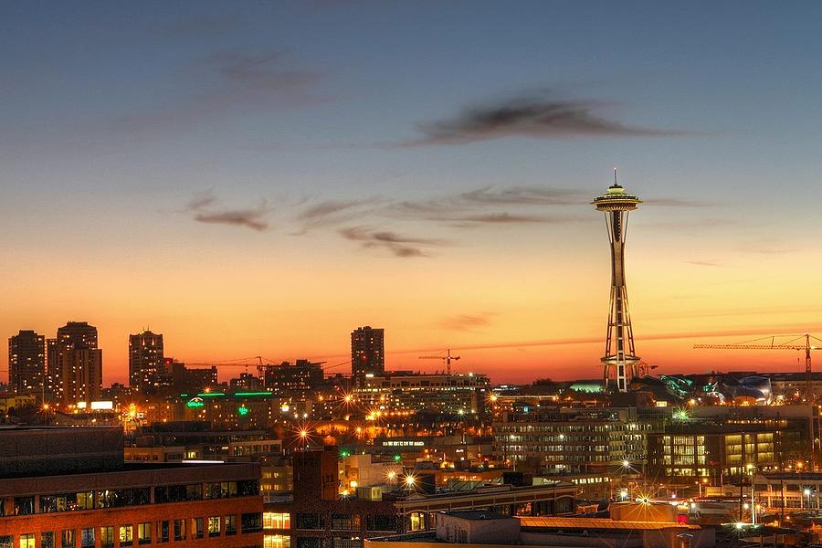 Seattle At Sunset  Photograph by Joseph Sink