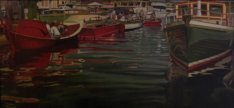 Seattle Boat Show Painting by Thu Nguyen
