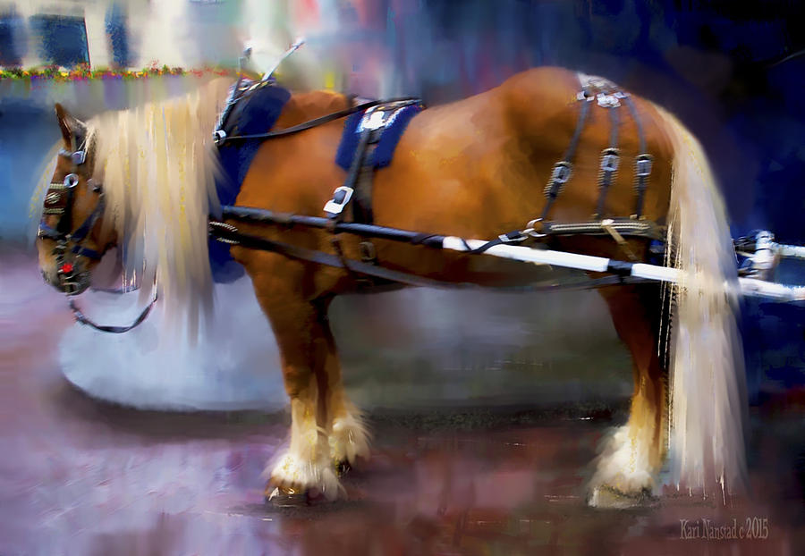 Seattle Carriage Horse Digital Art by Kari Nanstad