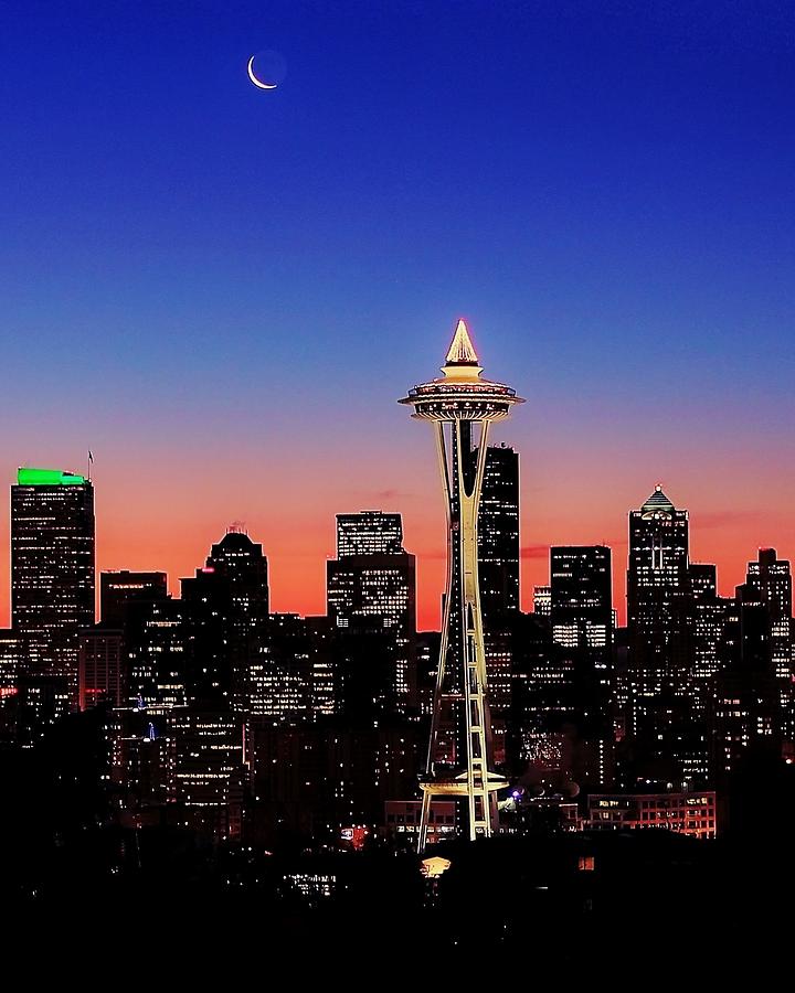 Seattle Christmas Dawn Photograph by Benjamin Yeager