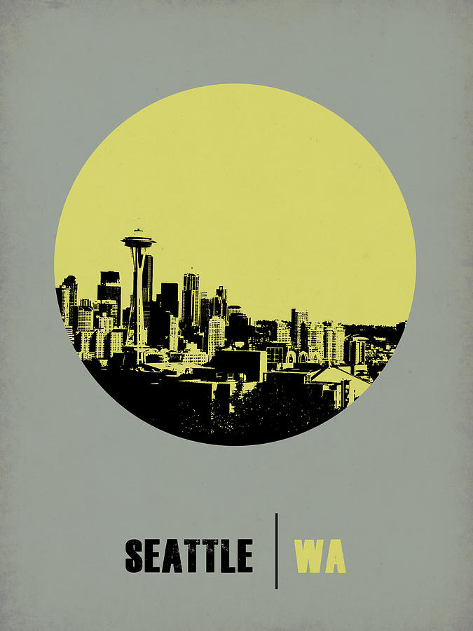 Seattle Digital Art - Seattle Circle Poster 2 by Naxart Studio