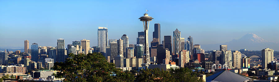 Architecture Photograph - Seattle City Skyline And Downtown by Panoramic Images