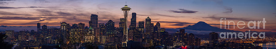Seattle Cityscape Morning Light Photograph by Mike Reid