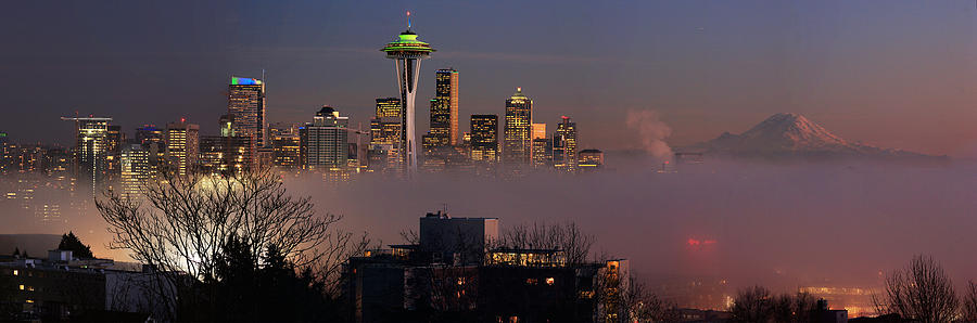 Seattle Photograph - Seattle Cloud City by Michael Canfield