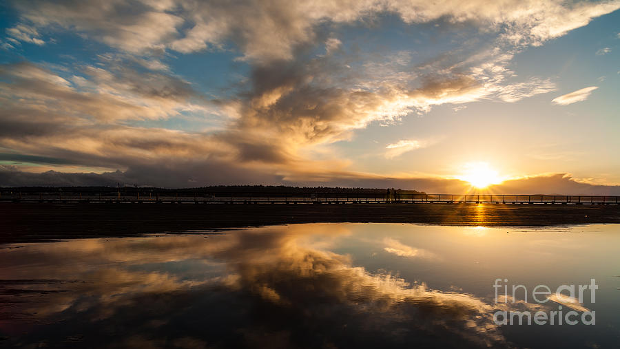 Seattle Photograph - Seattle Clouds Sunstar by Mike Reid