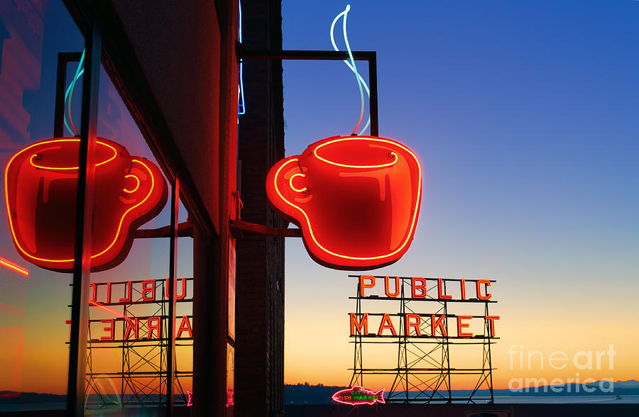 Seattle Photograph - Seattle Coffee by Inge Johnsson