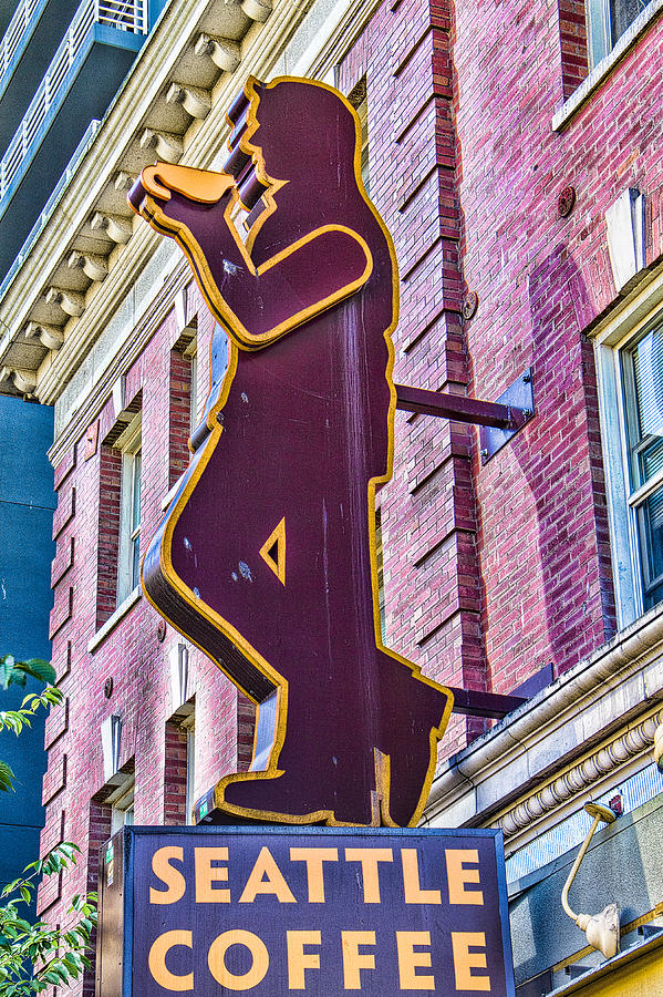 Seattle Coffee Sign Photograph by Steven Bateson