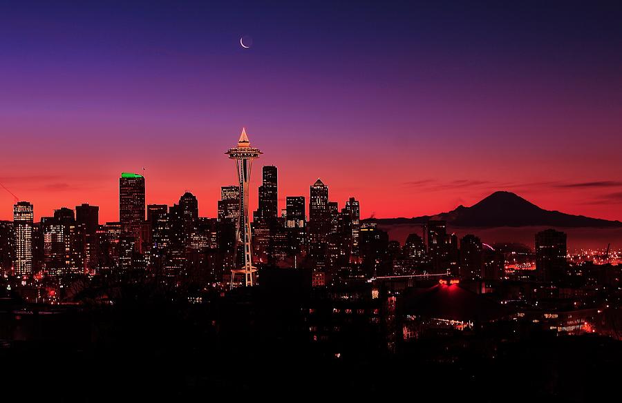 Seattle Dawn Photograph by Benjamin Yeager