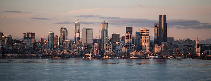 Seattle Photograph - Seattle Dusk Skyline by Mike Reid