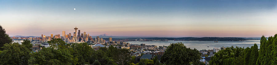 Seattle Elliot Bay Panorama Huge Photograph by Scott Campbell