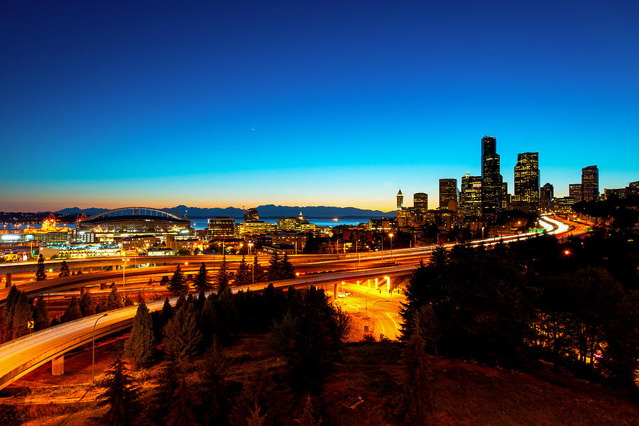 Seattle evening glow Photograph by Hisao Mogi