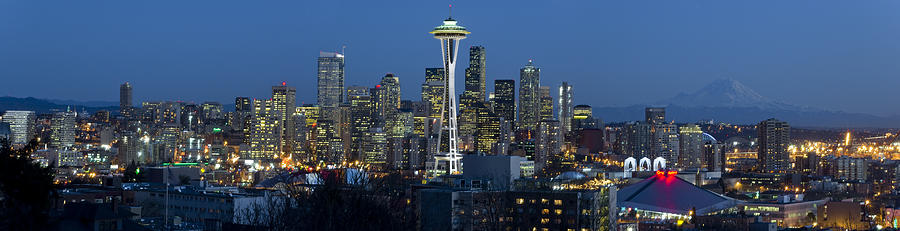 Seattle Evening Skyline Photograph by Georgia Clare