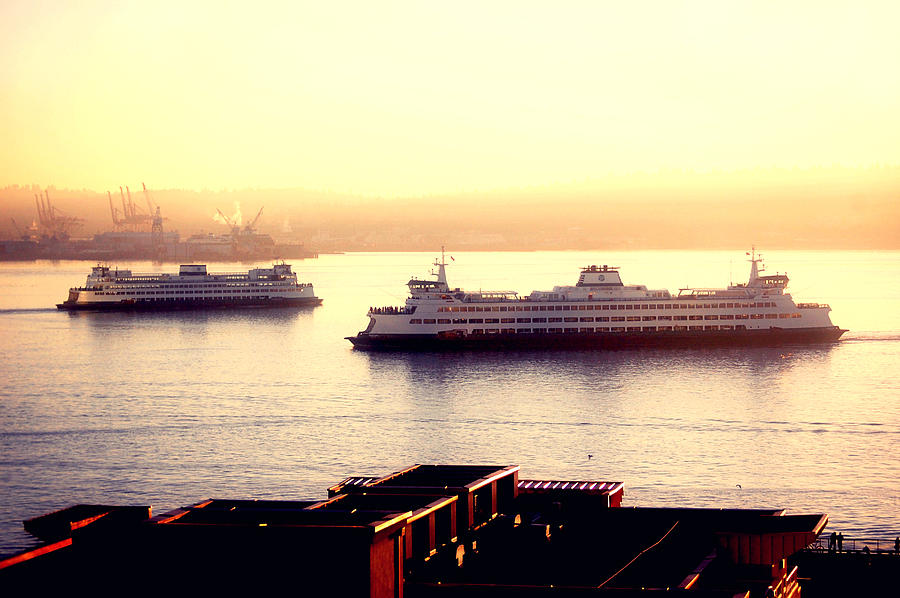 Seattle Ferries Digital Art by Chelsea Tornga - Fine Art America